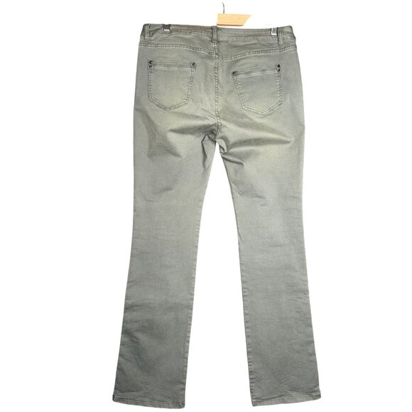 Soft‎ Surroundings Jeans Green Embroidered Size 8 TALL Stretch Boho Western - Picture 4 of 8